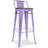 Buy Tolix stool Wooden and small backrest - 76 cm Pastel purple 59118