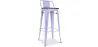 Industrial Design Bar Stool with Backrest - Wood & Steel - 76cm - Stylix image 9