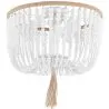 Buy Boho Bali Wood Beaded Ceiling Lamp White 59828