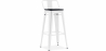 Buy Stylix bar stool with small backrest - Metal and dark wood - 76 cm White 59693 in the Europe