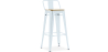 Buy Stylix bar stool with small backrest - 76 cm - Metal and Light Wood Grey blue 59694 at Privatefloor