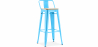 Buy Stylix bar stool with small backrest - 76 cm - Metal and Light Wood Turquoise 59694 in the Europe