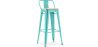 Buy Stylix bar stool with small backrest - 76 cm - Metal and Light Wood Pastel green 59694 home delivery