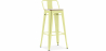 Buy Stylix bar stool with small backrest - 76 cm - Metal and Light Wood Pastel yellow 59694 - in the EU