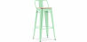 Buy Stylix bar stool with small backrest - 76 cm - Metal and Light Wood Mint 59694 with a guarantee