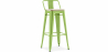 Buy Stylix bar stool with small backrest - 76 cm - Metal and Light Wood Light green 59694 home delivery