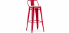 Buy Stylix bar stool with small backrest - 76 cm - Metal and Light Wood Red 59694 at Privatefloor
