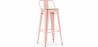 Buy Stylix bar stool with small backrest - 76 cm - Metal and Light Wood Pastel orange 59694 - in the EU