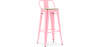 Buy Stylix bar stool with small backrest - 76 cm - Metal and Light Wood Pink 59694 - prices
