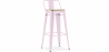 Buy Stylix bar stool with small backrest - 76 cm - Metal and Light Wood Pastel pink 59694 at Privatefloor