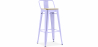 Buy Stylix bar stool with small backrest - 76 cm - Metal and Light Wood Lavander 59694 with a guarantee
