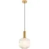 Buy Pendant lamp in vintage style, glass and metal - Amelia Beige 59835