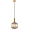Buy Pendant lamp in vintage style, glass and metal - Amelia Grey transparent 59835