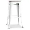 Buy Industrial Design Bar Stool - Wood & Steel - 76cm - Stylix White 99954406