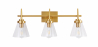 Buy Golden Wall Lamp - Crystal Shade - 3 Lights - Runa Gold 59843 - in the EU
