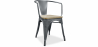Buy Stylix Chair with Armrest - Metal and Light Wood Dark grey 59711 Home delivery