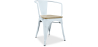Buy Dining Chair with Armrests - Wood and Steel - Stylix Grey blue 59711 - prices
