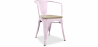 Buy Dining Chair with Armrests - Wood and Steel - Stylix Pastel pink 59711 - prices