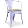 Buy Stylix Chair with Armrest - Metal and Light Wood Lavander 59711