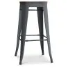Buy Industrial Design Bar Stool - Wood & Steel - 76cm - Stylix Dark grey 99954406