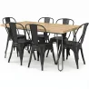 Pack Dining Table - Industrial Design 150cm + Pack of 6 Dining Chairs - Industrial Design - Hairpin Stylix image 9