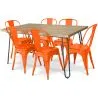 Buy Hairpin 150x90 Dining Table + X6 Stylix Chair Orange 59922