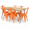 Buy Hairpin 150x90 Dining Table + X6 Stylix Chair Orange 59922