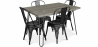 Buy Industrial Design Dining Table 120cm + Pack of 4 Dining Chairs - Industrial Design - Hairpin Stylix Black 59923 - in the EU