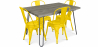 Buy Industrial Design Dining Table 120cm + Pack of 4 Dining Chairs - Industrial Design - Hairpin Stylix Yellow 59923 in the Europe