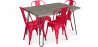 Buy Industrial Design Dining Table 120cm + Pack of 4 Dining Chairs - Industrial Design - Hairpin Stylix Red 59923 Home delivery