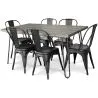 Buy Grey Hairpin 150x90 Dining Table + X6 Stylix Chair Black 59924