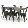 Pack Dining Table - Industrial Design 150cm + Pack of 6 Dining Chairs - Industrial Design - Hairpin Stylix image 9