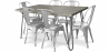 Buy Pack Dining Table - Industrial Design 150cm + Pack of 6 Dining Chairs - Industrial Design - Hairpin Stylix Silver 59924 - prices