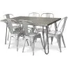 Buy Grey Hairpin 150x90 Dining Table + X6 Stylix Chair Silver 59924