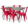 Buy Grey Hairpin 150x90 Dining Table + X6 Stylix Chair Red 59924