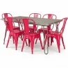 Buy Grey Hairpin 150x90 Dining Table + X6 Stylix Chair Red 59924