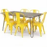Pack Dining Table - Industrial Design 150cm + Pack of 6 Dining Chairs - Industrial Design - Hairpin Stylix image 9