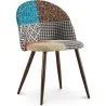 Buy Dining Chair Accent Patchwork Upholstered Scandi Retro Design Dark Wooden Legs - Evelyne Patty Multicolour 59938