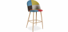 Buy Patchwork Upholstered Bar Stool Scandinavian Design with Metal Legs - Evelyne Simona Multicolour 59944 - in the EU