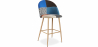 Buy Patchwork Upholstered Bar Stool Scandinavian Design with Metal Legs - Evelyne Pixi Multicolour 59946 - in the EU