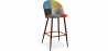 Buy Patchwork Upholstered Bar Stool Scandinavian Design with Dark Metal Legs - Evelyne Simona Multicolour 59949 - in the EU