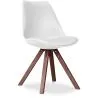 Buy Dining chair Denisse Scandi Style Premium Design Dark Legs with Cushion White 59954