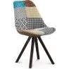 Buy Dining Chair Denisse Upholstered Scandi Design Dark Wooden Legs Premium - Patchwork Patty Multicolour 59955