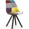 Buy Dining Chair Denisse Upholstered Scandi Design Dark Wooden Legs Premium - Patchwork Ray Multicolour 59957