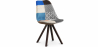 Buy Dining Chair Denisse Upholstered Scandi Design Dark Wooden Legs Premium - Patchwork Pixi Multicolour 59958 - in the EU