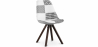 Buy Dining Chair Denisse Upholstered Scandi Design Dark Wooden Legs Premium - Patchwork Sam White / Black 59959 - in the EU