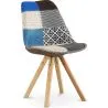 Buy Dining Chair Denisse Upholstered Scandi Design Wooden Legs Premium - Patchwork Pixi Multicolour 59963