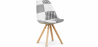 Buy Dining Chair Denisse Upholstered Scandi Design Wooden Legs Premium - Patchwork Sam White / Black 59964 - in the EU