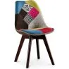 Buy Dining Chair Denisse Upholstered Scandi Design Dark Wooden Legs Premium New Edition - Patchwork Simona Multicolour 59966