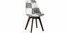 Buy Dining Chair Denisse Upholstered Scandi Design Dark Wooden Legs Premium New Edition - Patchwork Sam White / Black 59969 - in the EU